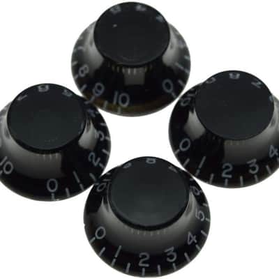 4pcs USA(Imperial) LP Guitar Bell Knobs 24 Fine Splines Top Hat Knobs for USA Les Paul with CTS Pots Black image 4