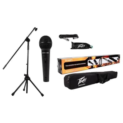Peavey PV-MSP1 PVi 100 Microphone + Mic Stand With Boom + Gig Bag + XLR Cable image 1