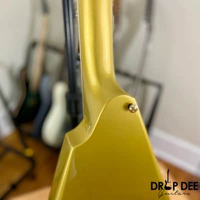 ESP LTD Kirk Hammett Signature KH-V Electric Guitar w/ Case - Metallic Gold image 13