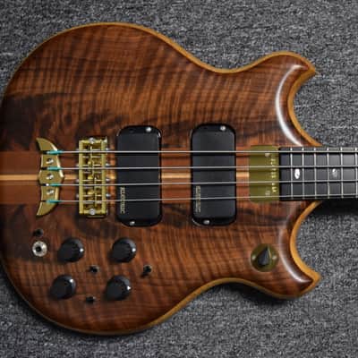 Alembic Stanley Clarke Signature Brown Bass, Natural Flamed Walnut w/ Ebony and LED's *OLD PRICE! image 1