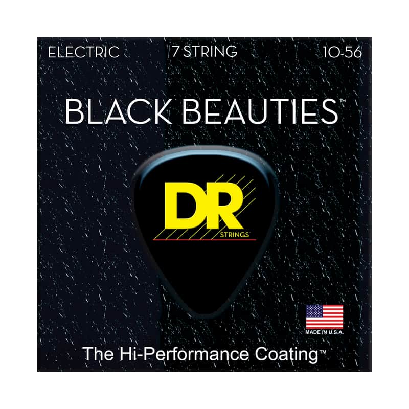 DR Strings BKE7-10 Black Beauties Medium 7-String Electric Guitar Strings 10-56 image 1