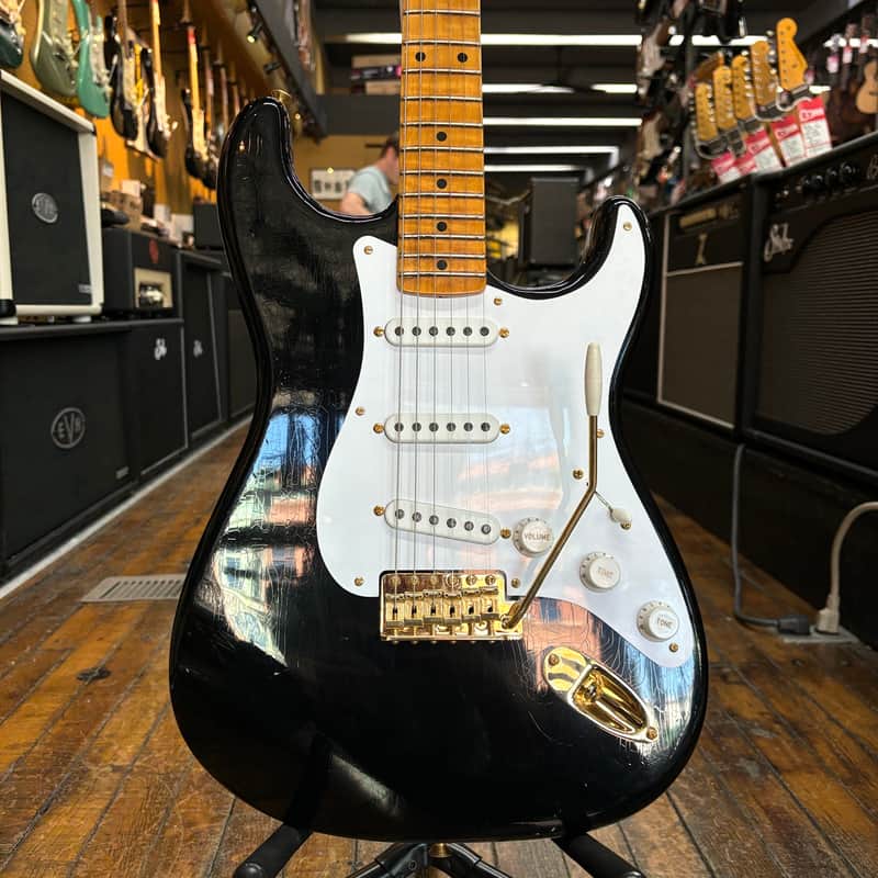 Fender Custom Shop Limited Edition 70th Anniversary 1954 Stratocaster Journeyman Relic with Closet Classic Gold Hardware Aged Black w/Hard Case image 1