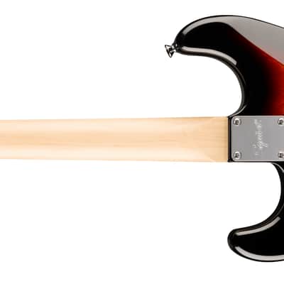 Squier Paranormal Stratocaster Deluxe Laurel FB Black Pickguard 3-Color Sunburst image 2