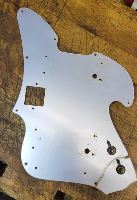 Vintage RARE 1964 Kawai Teisco Guyatone Japan Shiny Gray Electric Guitar Pickguard with 2 500K Pots Luthier Parts image 1