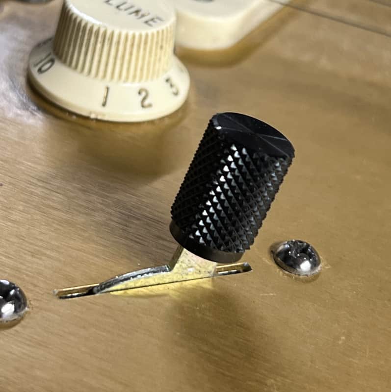 Kinnatone Black Stainless Steel knurled 3 or 5 way Blade style Switch Tip. For Strat or Tele image 1