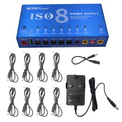 Mosky ISO-8 Guitar Effect Pedal Power Supply 8 Isolated DC Outputs/5V USB Output,price include the import duty for US buyer image 7
