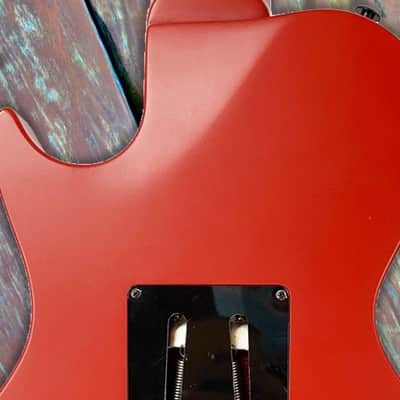 Sawtooth Americana Heritage HM724 Left-Handed 7-String Electric Guitar with Fluence Pickups & Floyd Rose Original, Satin Red image 9