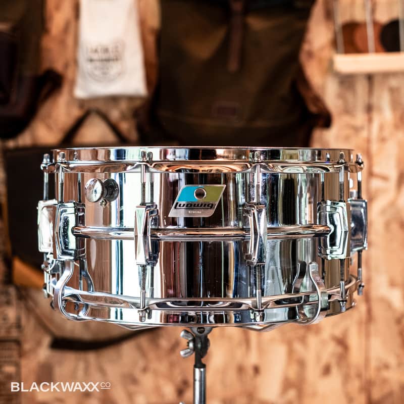Ludwig Supraphonic - Vintage 6.5x14" 10-Lug - Pointed Blue Olive Badge - Bonham Snare image 1