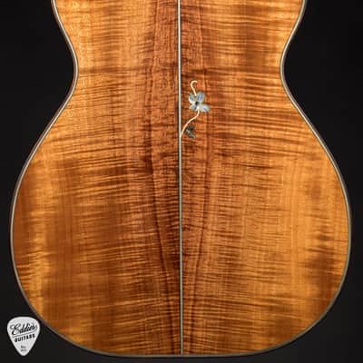 Huss & Dalton 30th Anniversary OM - Bearclaw Italian Spruce & Flamed Koa #3 of 10 image 5