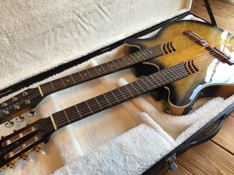 Yamato Double Neck Electric acoustic&classic Guitar image 1