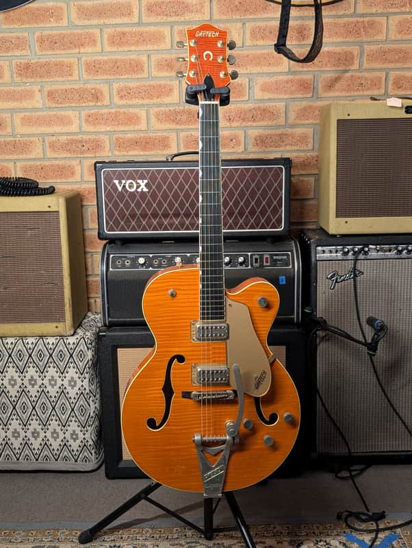 Gretsch G6120TM - Tiger Maple Orange image 1