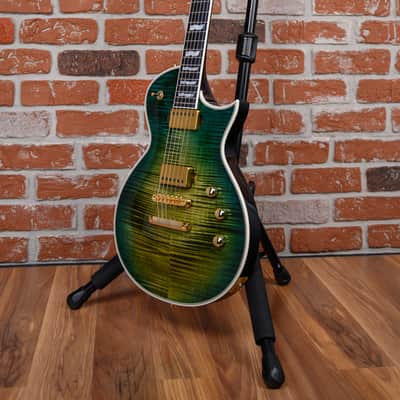 ESP Original Series Custom Shop Eclipse CTM FM Flame Maple Top in Turquoise Green Tear Drop 2025 w/OHSC image 5