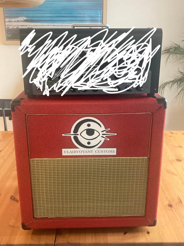 Clairvoyant cutoms 1-10 guitar speaker cab with Celestion 50 watt speaker 2000s red image 1
