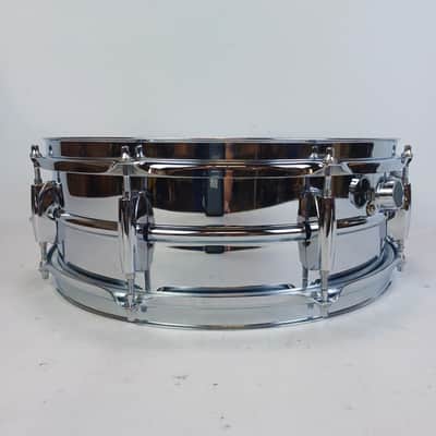 Ludwig Steel Rocker 8Lug Snare Drum 80s 5x14"Vintage Chrome Black/White #841176 image 6