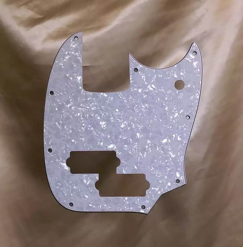 Fender Mustang PJ Bass Pickguard (White Pearloid) image 1