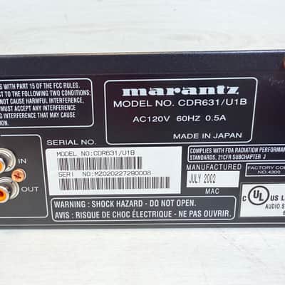 Marantz Professional CDR631/U1B CD-R/CD-RW Recorder 2002 Made in Japan 2002 Bild 10