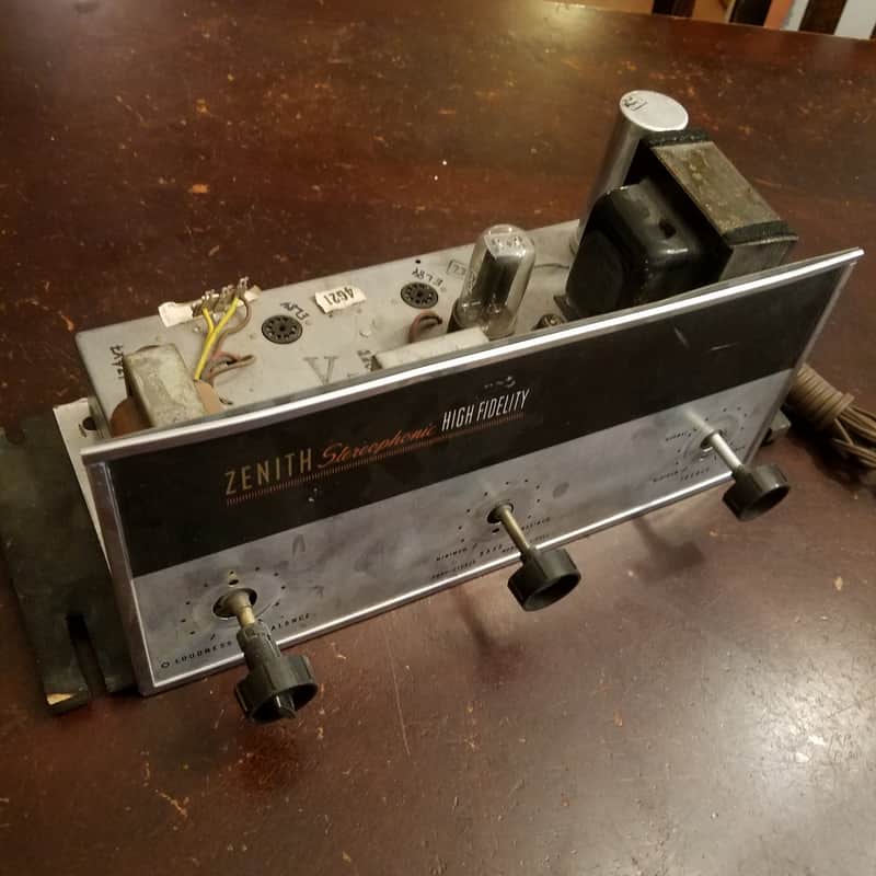 Zenith Stereophonic High Fidelity Console SE Amp EL84 tube 4G21 Rare 1961 sprague Bumblebee 0.022 uF