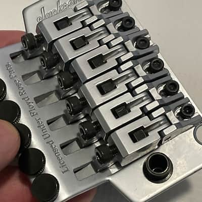 2000's Jackson Dinky Guitars JT-580LP Takeuchi Brushed Chrome Licensed Floyd Rose Tremolo Guitar Bridge image 12