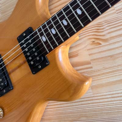 Morris Double Cutaway HH Alembic Clone 1970s 1980s - Natural Transparent in Excellent Condition with Brown Vinylex Gigbag image 7