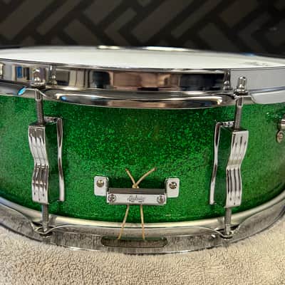 Ludwig Green Sparkle Jazz Festival Snare Drum - Excellent - 1960s image 5