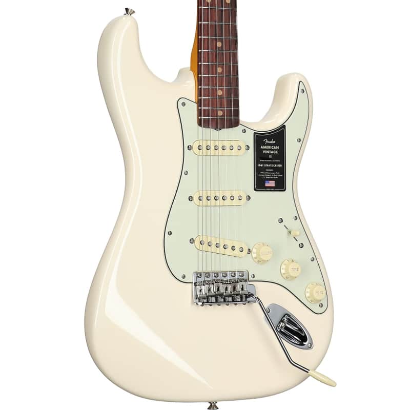 Fender American Vintage II 1961 Stratocaster Electric Guitar (with Case), Olympic White image 1