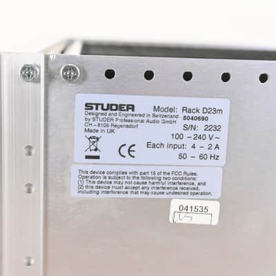 Studer D23m I/O System w/ A-Link HD Card, Fan Module, and Filter Module CG01BZQ image 16