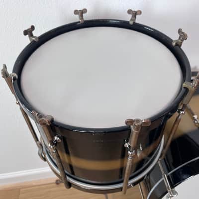 Decolite 3-pc Drum Kit Black Gold Duco Bop Sizes 12/14/16 Ludwig/WFL Shells w/ Hard Cases image 7