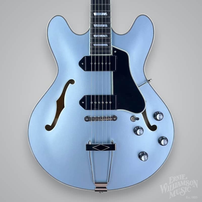 Eastman T64 Trapeze Hollowbody Electric Guitar - Iced Blue Metallic image 1