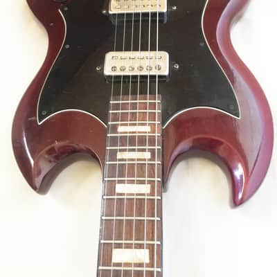 Vintage Kinor SG Electric Guitar - 1969. Made in Japan. Transparent Cherry. image 8