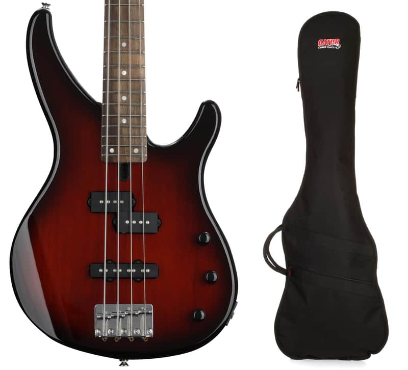 Yamaha TRBX174 Bass Guitar - Violin Sunburst  Bundle with Gator Economy Gig Bag - Electric Bass Guitar image 1