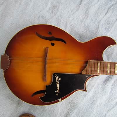 Harmony H425 Batwing Mandolin W/Original Chipboard Case 1972? Vintage Harmony H 425 Mandolin Made In The USA image 6