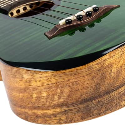Flight Comet EQ-A Green Tenor Ukulele New - solid stained flamed maple top image 8