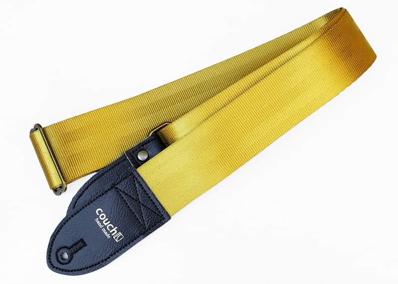 Couch Golden Ochre Recycled Seatbelt Guitar Strap image 1