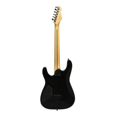 STAGG Metal Series Electric Guitar With Solid Mahogany Body Black 1 Humbucker image 3