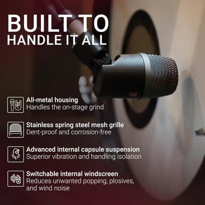 SE ELECTRONICS V Kick Drum Mic - Compact Dynamic Supercardioid Drum Microphone for Kicks with 4 Sound Settings & Adjustable Swivel Mount for Precise Positioning - Perfect for Studio & Live Use (Black) image 4