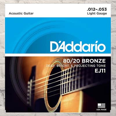 D'Addario EJ11 Light 80/20 Bronze Acoustic Strings 12-53 image 1