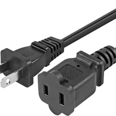 5 Core 2-Prong Male-Female Extension Power Cord 12ft Cable, 12 Pieces Outlet Extension Cable Cord image 4
