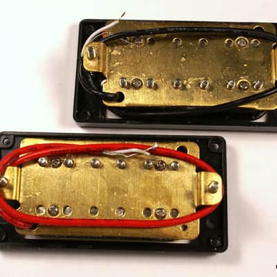 1 Pair of Humbucker Pickups Bridge & Neck With Mounting Rings ,Zebra image 2
