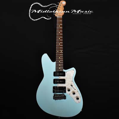 Reverend Six Gun HPP Electric Guitar - Chronic Blue Gloss Finish w/Rosewood Fretboard & Black Pickup Covers image 1