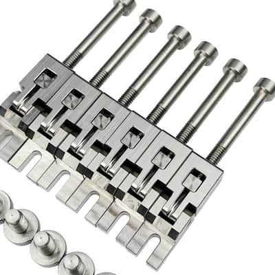 Japanese-made pure steel electric guitar double tremolo bridge parts tremolo system tailpiece stainless steel saddle lower string image 4