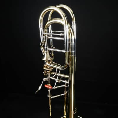 Bach 50AF3 Stradivarius Pro Bb/F/Gb Bass Trombone Infinity Valve Open Wrap image 10