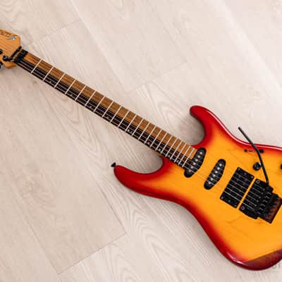 1990 Edwards by ESP Vision Alpha SSH Superstrat Cherry Sunburst w/ Floyd Rose image 11