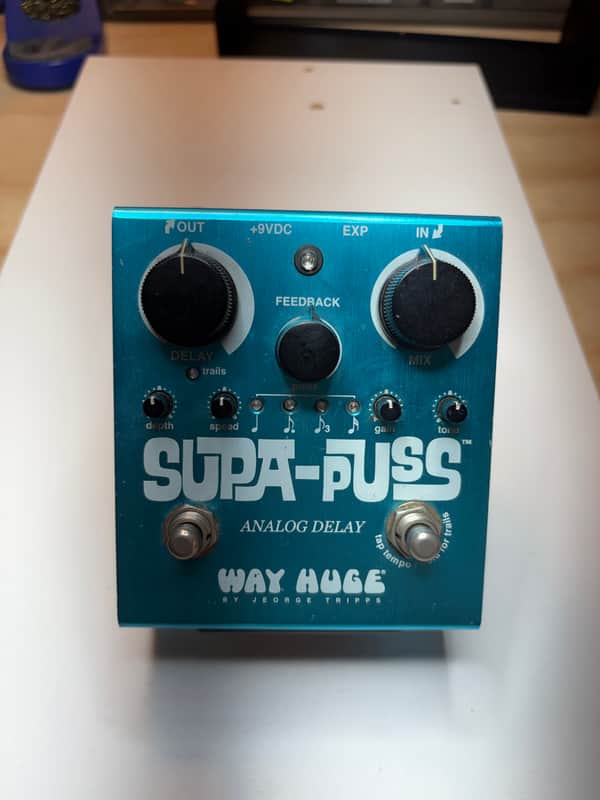 Way Huge WHE707 Supa-Puss Analog Delay 2013 - 2021 - Blue Guitar Pedal Echo Modulation image 1