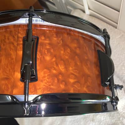 OCD Optimum Custom Drums 5.5x14 Birch/Mahogany shell Exotic Veneer High Gloss Finish Inde Throw Off image 2
