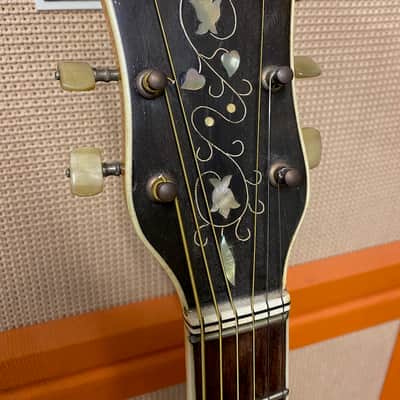 Vintage 1959 Hofner President Natural Blonde Acoustic Guitar Figured Maple Back image 11