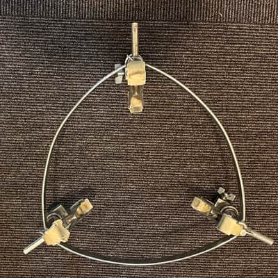GIBRALTAR GCS-L Large Conga Stand: Heavy-duty stand with a triangular design for 11 3/4" and 12 1/2" congas. 2000 - SILVER WITH BEIGE ROLLERS image 4
