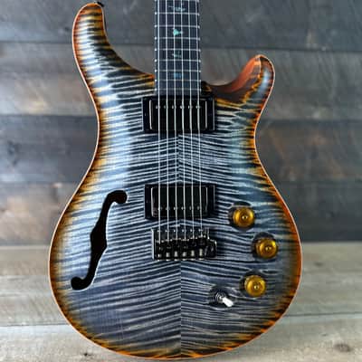 PRS Wood Library DGT Semi-Hollow David Grissom Signature Rosewood Neck! Flamed Maple 10-Top Smoked Black Hardware - Burnt Maple Leaf 418145 image 1
