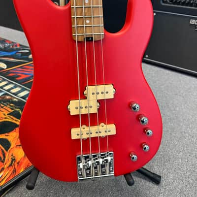 Charvel Charvel Pro-Mod San Dimas Bass PJ IV MAH – Satin Ferrari Red 2025 - Satin Ferrari Red image 2