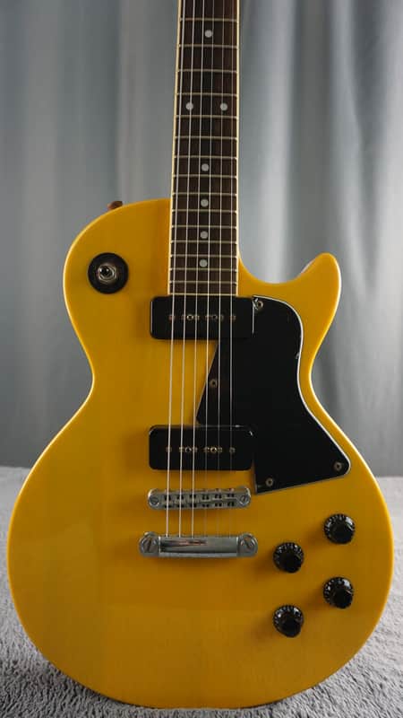 Blitz by Aria Pro II Leopard Transparent TV Yellow Single Cut P90 MIJ image 1