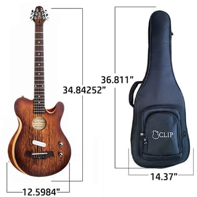 CLIP SAE-580 Travel Silent Guitar Yellow Flame Brown Burst image 13